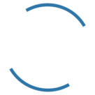 A blue and white dollar sign in the middle of a circle.